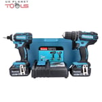 Makita DLX2131TJ 18V Combi & Impact Driver Twin Pack With 2 x 5.0Ah Batteries...