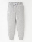 UNDER ARMOUR Junior Girls Rival Fleece Joggers - Grey/White, Grey, Size M