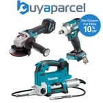 Makita Farmers Package 18v Grease Gun LXT  + Brushless Grinder + Impact Wrench 