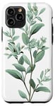 iPhone 11 Pro Leaves Botanical Flower Plant Line Art Sage Green Case