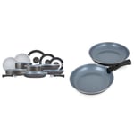 Tower Freedom T800200 13 Piece Cookware Set with Ceramic Coating, Stackable Design and Detachable Handles, Graphite, Aluminium & Freedom T800202 3 Piece Cookware Set with Ceramic Coating