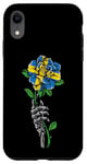 Coque pour iPhone XR Rose suédoise avec squelette drapeau de la Suède Racines Souvenir suédois
