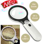 LED-lupp med belysning 20x förstoringsglas juvelerarens lupp