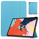 EIDERWOOD iPad Air (2022/2020) Tri-fold Skinn Flip Deksel med Stylus Pen Holder - Lyseblå