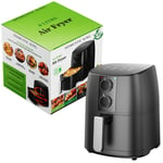 Air Fryer 4L Black Non-Stick Coating Healthy Cooking Domestic King Recipe Book
