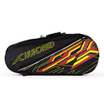 HUNDRED Two Step Badminton and Tennis Racquet Kit Bag | Material: Polyester | Multiple Compartment with Side Pouch | Easy-Carry Handle | Padded Back Straps | Front Zipper Pocket (Red, 6 in 1)