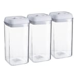 Flip Lock Plastic Food Storage Containers 1.2 Litre Pack of 3