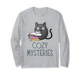 Cozy Mysteries | Cute Cat Cozy Murder Mystery Cat Detective Long Sleeve T-Shirt
