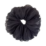 Oversize hår Scrunchie koreansk plisserad hårslinga Dam flicka Elastiska hårband