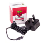 Officiel Raspberry Pi USB-C Strømforsyning – UK - 5V 3A - Sort