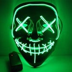 Halloween Mask Jul LED Light up Purge Mask för Festival Cosplay Halloween kostym, grön