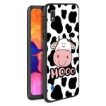 ZhuoFan for Samsung Galaxy A10 Case, Phone Case Silicone Black with Pattern Ultra Slim Shockproof Soft Gel TPU Back Cover Bumper Skin for Samsung A10 Smartphone 6.1 inch (Cow)