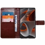 Lommebokdeksel 3-kort Motorola Edge 50 Pro - Brun
