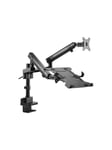 Gembird MA-DA3-02 mounting kit - adjustable arm - for monitor / notebook Up to 32" (monitor) / up to 15.6" (notebook) 100 x 100 mm