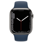 Refurbished Apple Watch Series 7 GPS + Cellular, 45mm Graphite Stainless Steel Case with Abyss Blue Sport Band