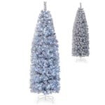 180 cm Artificiell Penna Julgran med 250 Cool White LEDs Slim White + Black