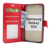 Crazy Horse Wallet Samsung Galaxy S24 5G (SM-S921B/DS) (Röd)