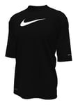 Boys, Nike Solid Boy's Hydro Short Sleeve Hydroguard - Black, Black, Size M