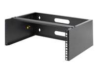 Startech.Com 4U Wall Mount Rack, 19" Wall Mount Network Rack, 13.78 Inch Deep (Low Profile), Wall Mounting Patch Panel Bracket For Network Switches, It Equipment, 44Lb (20Kg) Capacity - Network Equipment Rack (Wallmount4) - Monteringsfäste För Nätve