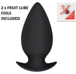 Butt Plug LARGE PRO Silicone 2 Inch Wide Smooth Butt Plug Sex Toy - FRUIT LUBE