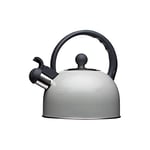 KitchenCraft Living Nostalgia Whistling Stove Top Kettle, for Induction Hob, Metal, 1.3L, French Grey