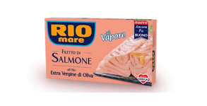 3X Rio Mare Filetto di Salmone Cotto al vapore all'Olio Extra Vergine di Oliva Steamed Salmon Fillet with Extra Virgin Olive Oil 125g Rich in Omega 3