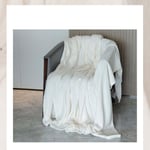 Faux Fur Cream Throw Luxury Super Soft Plain Bed Sofa Settee Throw Blanket