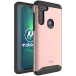 TUDIA Merge Designed for Moto G8 Power Case, Slim Rugged Dual Layer Heavy Duty Protective Phone Case Cover for Motorola Moto G8 Power (Rose Gold)