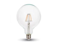 LED Retro lampa E27, 6W, 550 Lumen, filament, G125