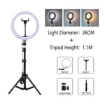 "N/A" Dimmable Led Selfie Ring Light With Tripod Usb Selfie Light Ring Lamp Big Photography Ringlight With Stand For Cell Phone Studio RLamp001-26CM-T110