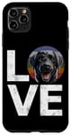 Coque pour iPhone 11 Pro Max Labrador Retriever Love Rétro Noir Labrador Chien Maman Papa