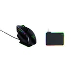 Razer Basilisk Ultimate Souris de Jeu sans Fil avec Socle de Chargement & Firefly v2-Tapis de souris de jeu (tapis de souris de jeu avec surface micro-texturée, support de câble et éclairage RVB) noir