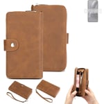 2in1 protection case for Motorola Edge 30 Neo wallet brown cover pouch