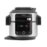 NINJA Foodi 11-in-1 SmartLid Multi-Cooker 6L [OL550UK] Electric Pressure Cooker, Air Fryer, Combi-Steam, Slow Cooker, Grill, Bake, Silver