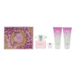 Versace Bright Crystal Eau De Toilette 90ml + Shower Gel + Body Lotion Gift Set