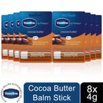 Vaseline Lip Therapy  Balm Sticks, Cocoa Butter, 8 Pack, 4gm