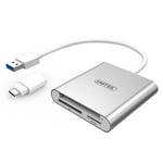 UNITEK USB 3.0 to Multi-In-One Card Reader. Includes USB-C Adapter Aluminuim Style Housing. Bus powered. Data Transfer up to 5Gbps. Reads Any Type of Memory Card. Plug and play. (p/n: Y-9313D)