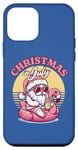 iPhone 12 mini Christmas in July - Santa Flamingo Floatie - Summer Xmas Case