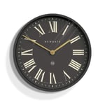 NEWGATE® Mr Butler Large Metal Wall Clock - Oversized Wall Clock - Round Clock - Retro Clock - Kitchen Clock - Living Room Clock - Office Clock Clock - Designer Clock - 45cm - Grey/Grey Roman Dial