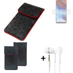 Cover for Lenovo K13 Note dark gray red edges Sleeve + earphones