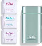 Wild - Natural Refillable Deodorant - Aluminium Free - Aqua Case with Refill Var