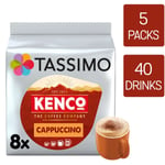 Tassimo Coffee Pods Kenco Cappuccino 5 Packs (Total 40 Drinks)