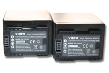vhbw 2x Li-Ion batterie 4450mAh (3.6V) pour appareil numérique camescope Canon Legria HF R66, HF R68, HF R606 remplace BP-727, BP-745.