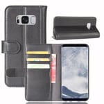Äkta Läderfodral Samsung Galaxy S8 Plus Svart