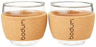 Bodum Set of 2 Glasses, 10 cl, Transparent, Cork, 2 Count (Pack of 1)