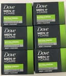 Dove Men Soap 12 x 90g Bars Men+ Care Extra Fresh Body & Face Wash Bar NEW