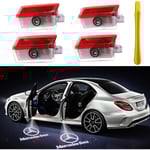 4 st LED-billogo 3D Ghost Shadow Light Upgraded Welcome Courtesy Projector för A B C E M G AMG GL GLA GLC GLE GLS Klass W166 W176 W205 W212