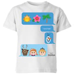 Disney Frozen I Love Heat Emoji Kids' T-Shirt - White - 9-10 Years