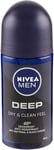 NIVEA MEN DEEP Roll-On Deodorant 6 X 50 Ml, Men'S Deodorant with Anti-Bacterial 