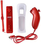 CaaWoo Manette de Wii et Wii U de Jeux Motion Plus Accélérateur de Jeux Télécommande Elégents pour Multijoueurs avec Housse de Protection (rosso)